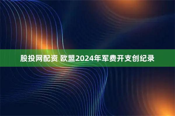 股投网配资 欧盟2024年军费开支创纪录
